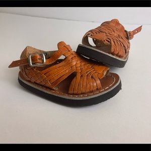 Baby Girl or Boy Mexican Huarache, Gold Brown.